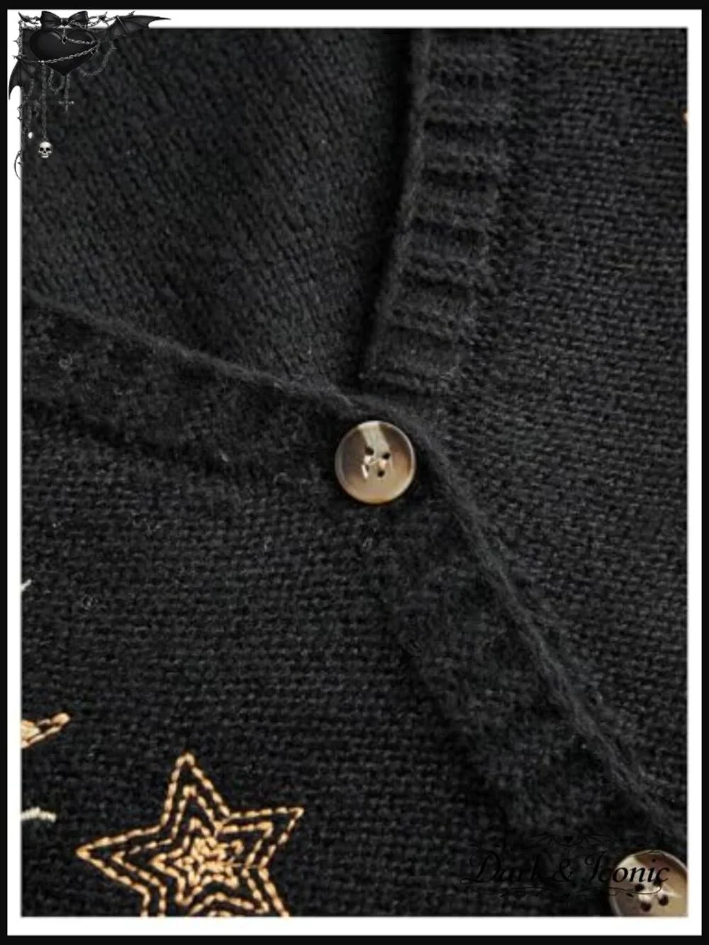 Cropped Cardigan Sweater Embroidered V-Neck Button Down Knit Top - Picture 3 of 4